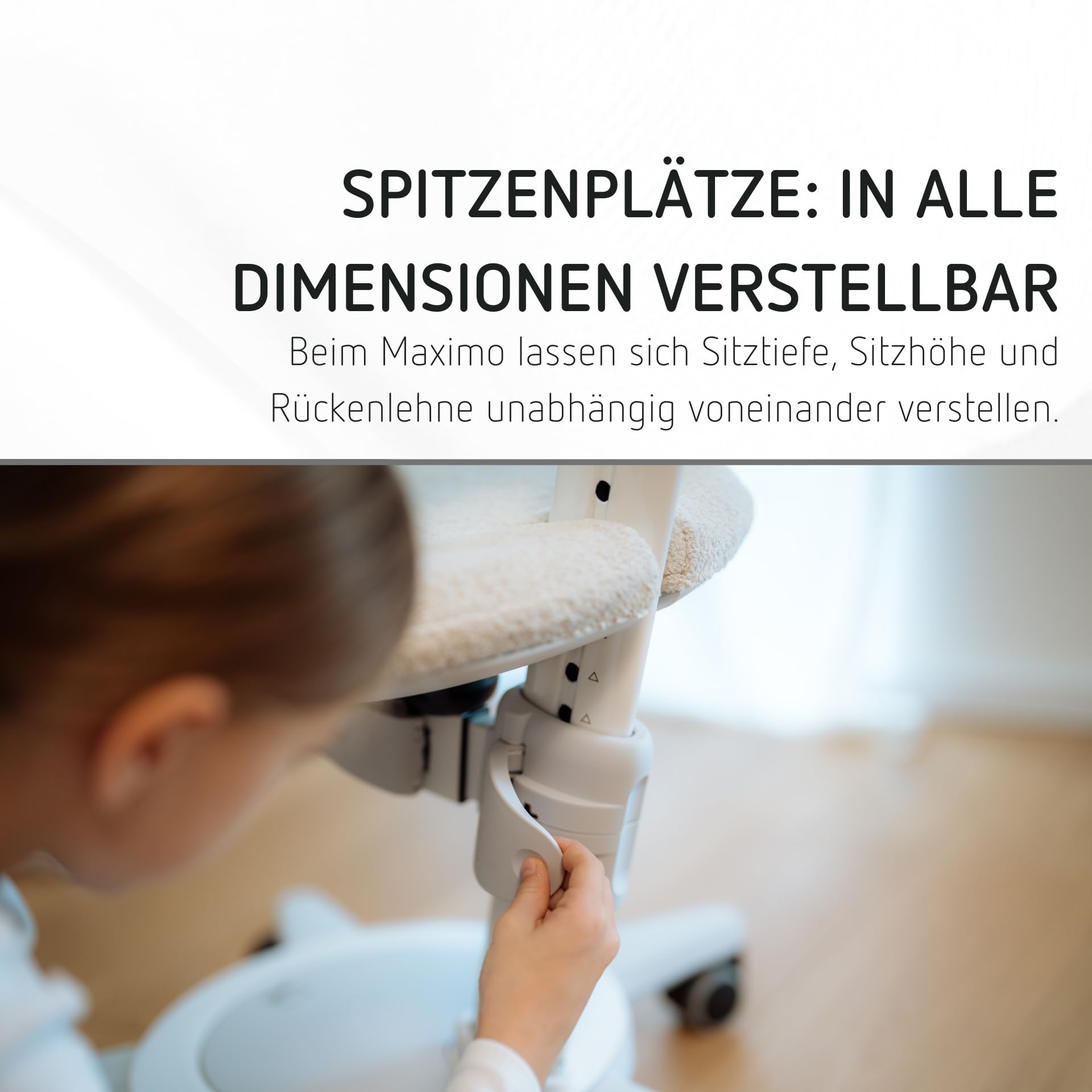 Moll Maximo Kinderschreibtischstuhl | mitwachsend & ergonomisch mit individuell Verstellbarer Sitzfläche und Rückenlehne | Drehstuhl ideal für Schulkinder | langlebig & hochwertig | Made in Germany