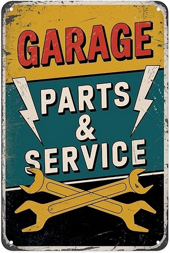 Garage Parts Service - Cartel de hojalata vintage para reparación de automóviles, impresión de metal, adecuado para habitación, baño, cueva, bar,