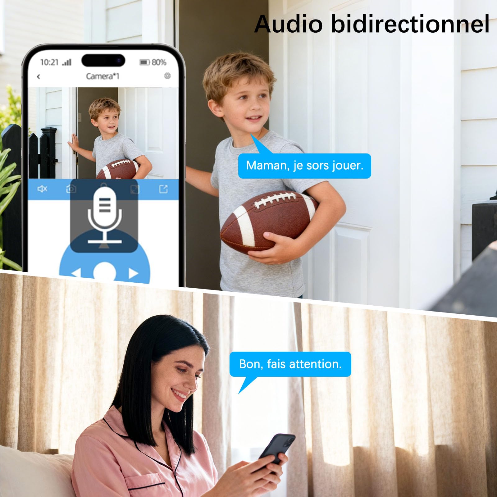 4K Camera Surveillance WiFi Exterieure sans Fil,4 Cam-Kit avec Home Station/Camera Solaire/Double Objectif,360° PTZ Sécurité à Domicile,Vision Vocturne,Alarme,Audio Bidirectionnel,Suivi Automatique
