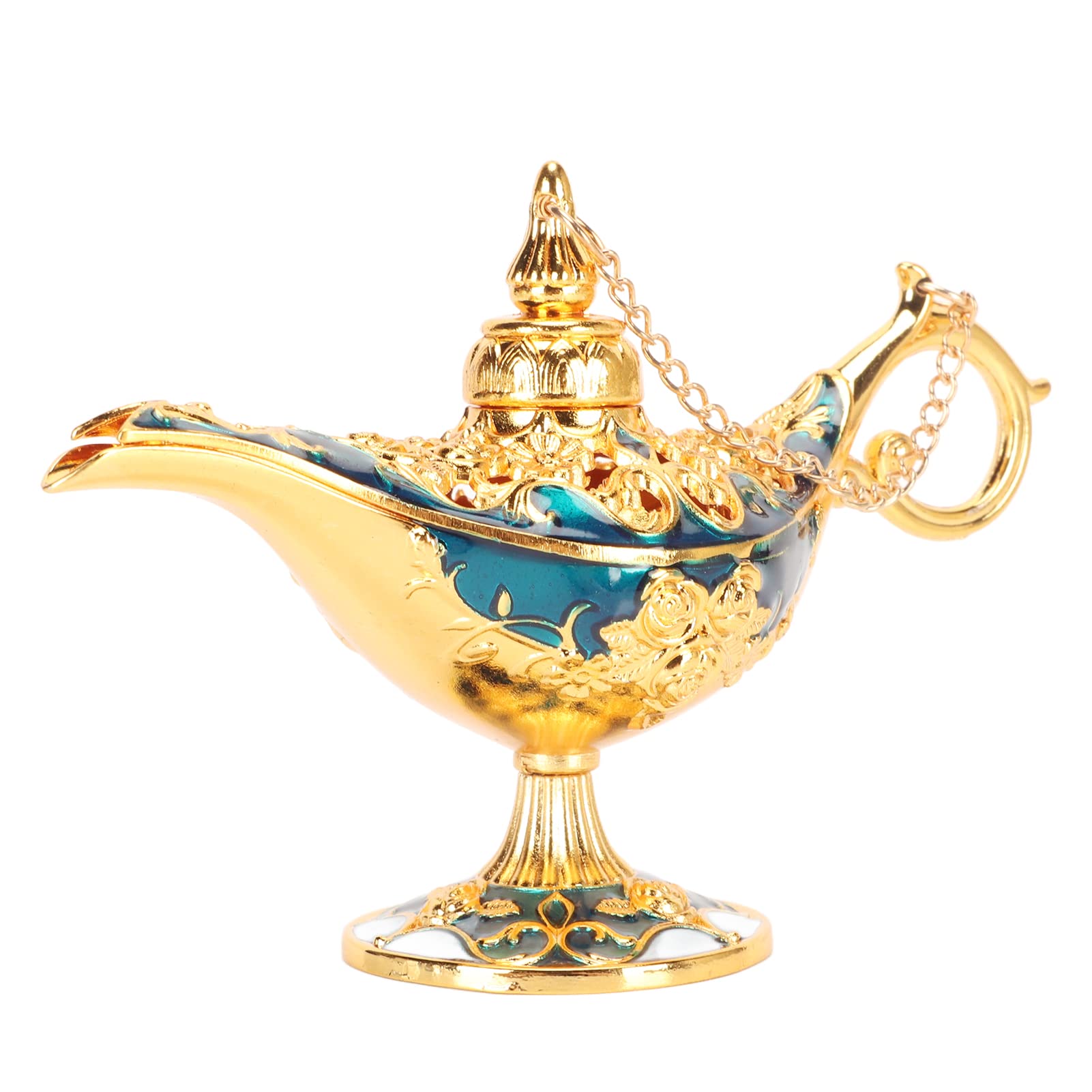 Vintage Aladdin Magic Genie Lamp - Zinc Alloy Decorative Prop For Arabian Nights Theme Party, Halloween, Home Decor - Large Green 1 thumbnail image