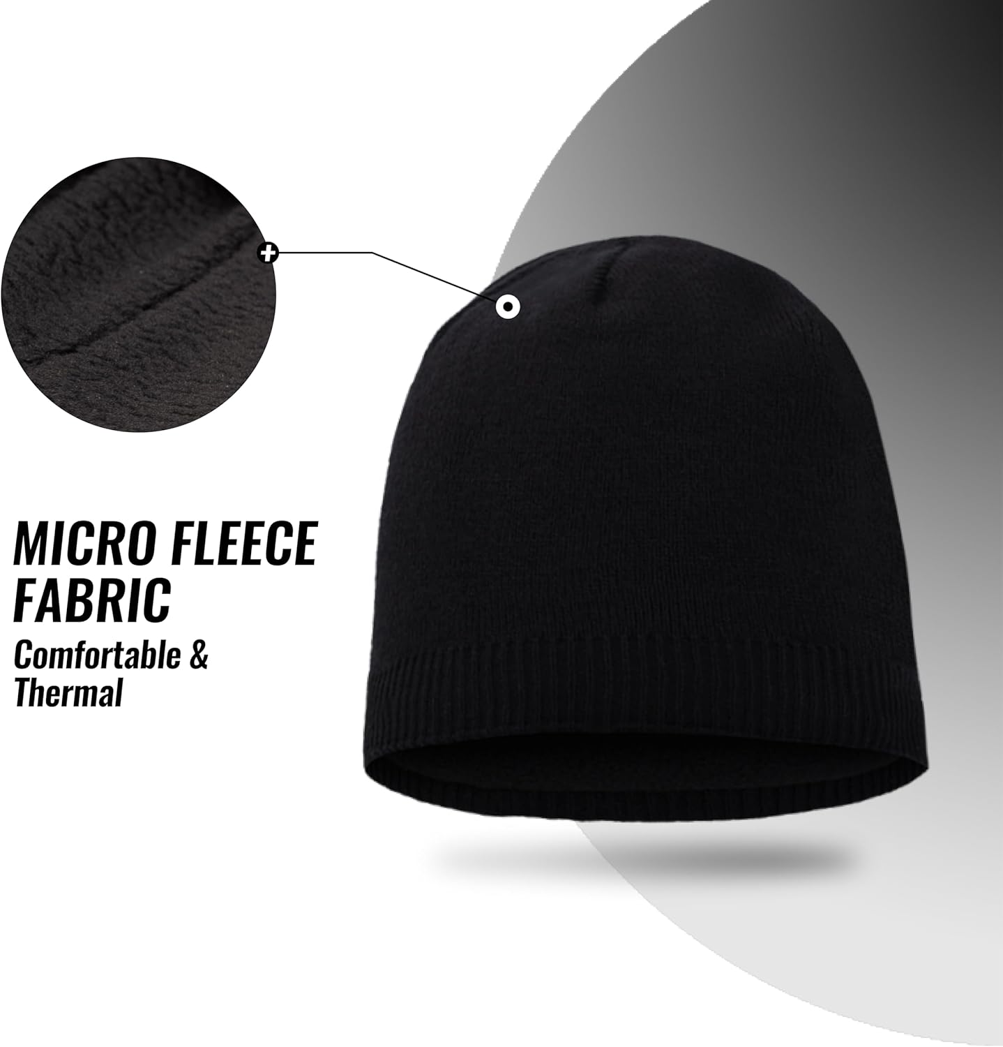 Waterproof Beanie,Knit Thermal Insulated Beanie,Fleece Lined Hat,Windproof Causal Cold Weather Winter Hat for Ski - Image 5