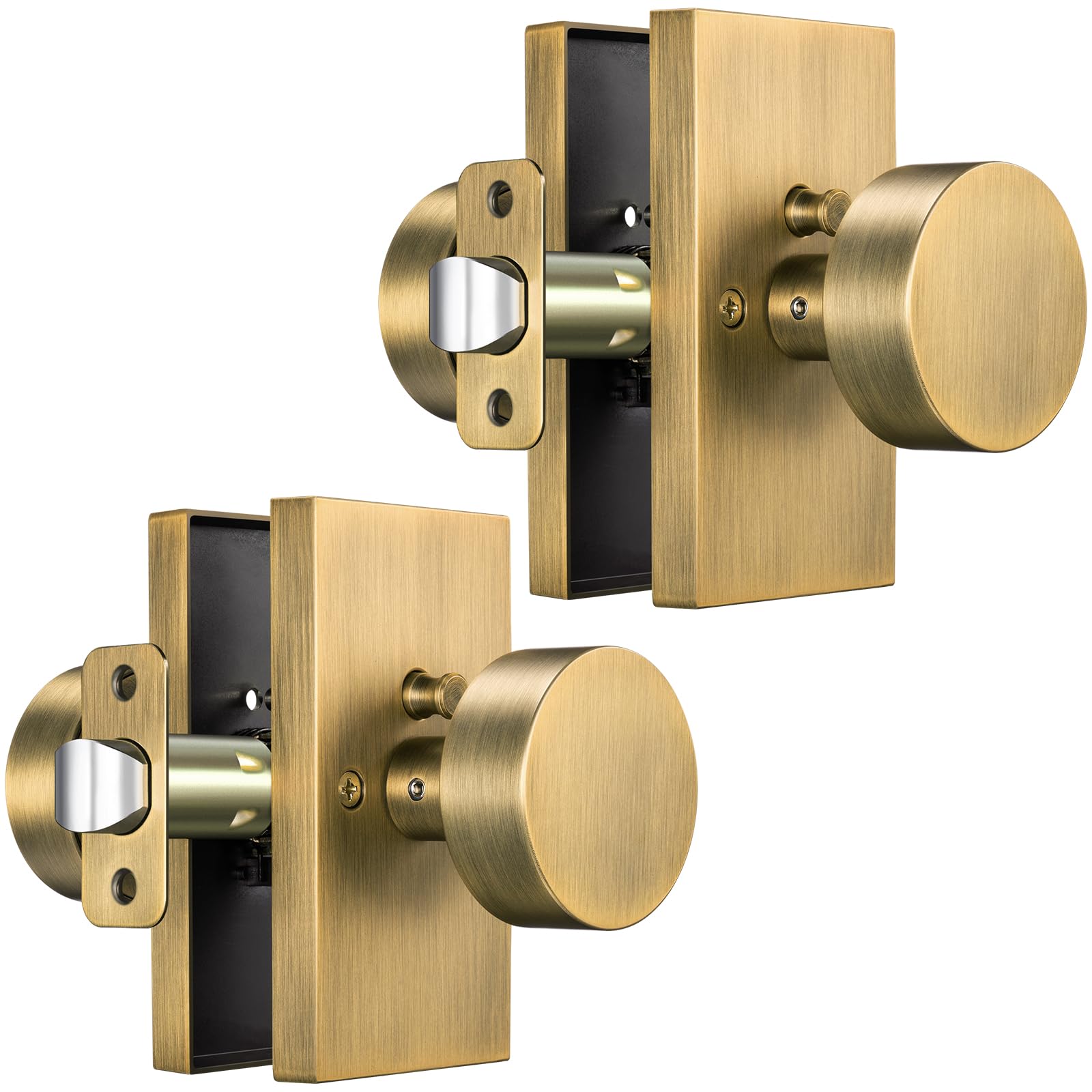 Satin Chrome Privacy Door Knobs - Lock & Release -23