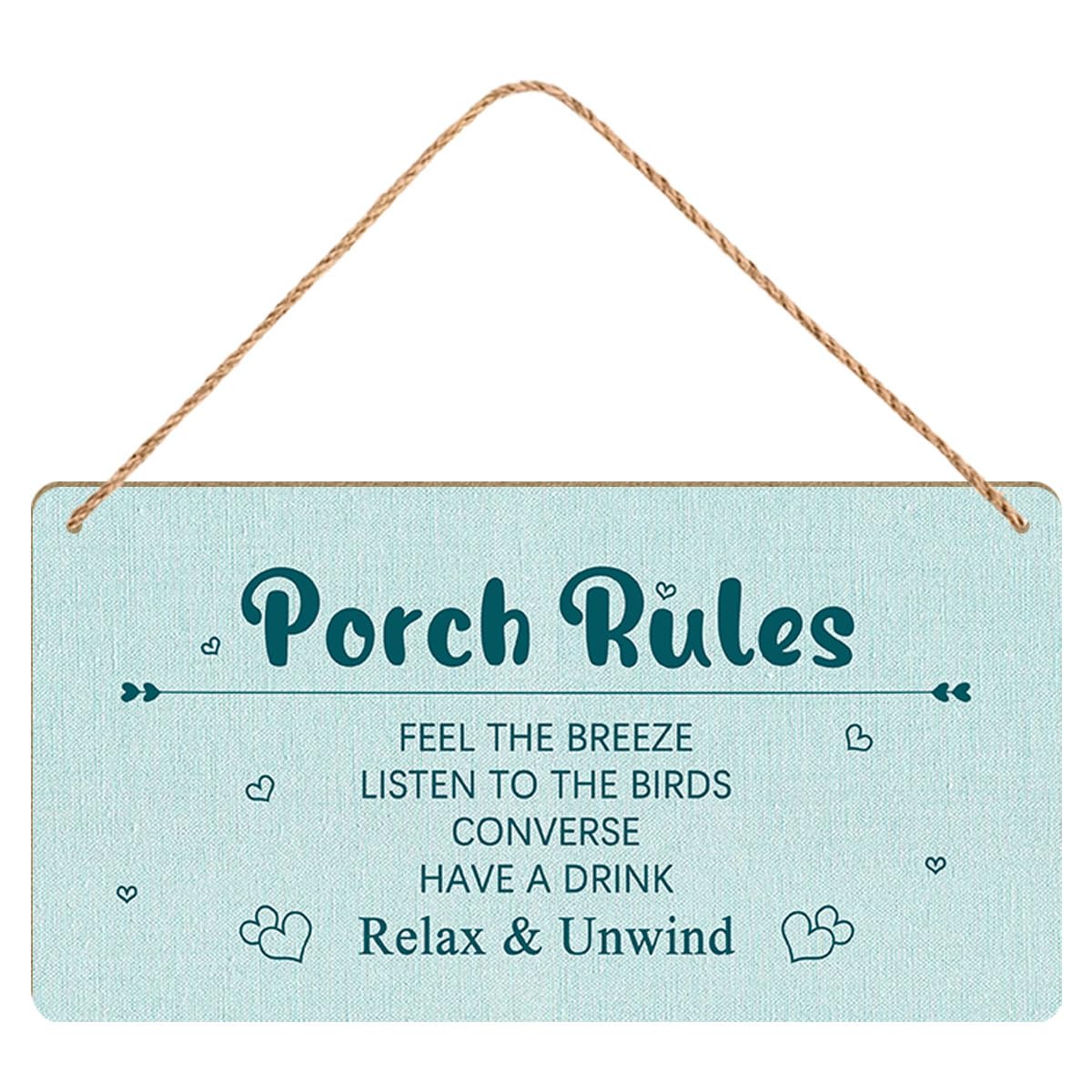 Porch Rules Feel The Breeze Listen To The Birds Relax Unwind Wooden Sign Print Decor Home Garden Farmhouse Porch Patio Yard Wall Art 5X10 Inch Wooden Hanging Plaque Indoor Outdoor Decorations
