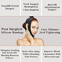 Vista 4 de Correa de silicona posquirúrgica para la barbilla, prenda de compresión reutilizable para cuello y barbilla, correa de barbilla antironquidos