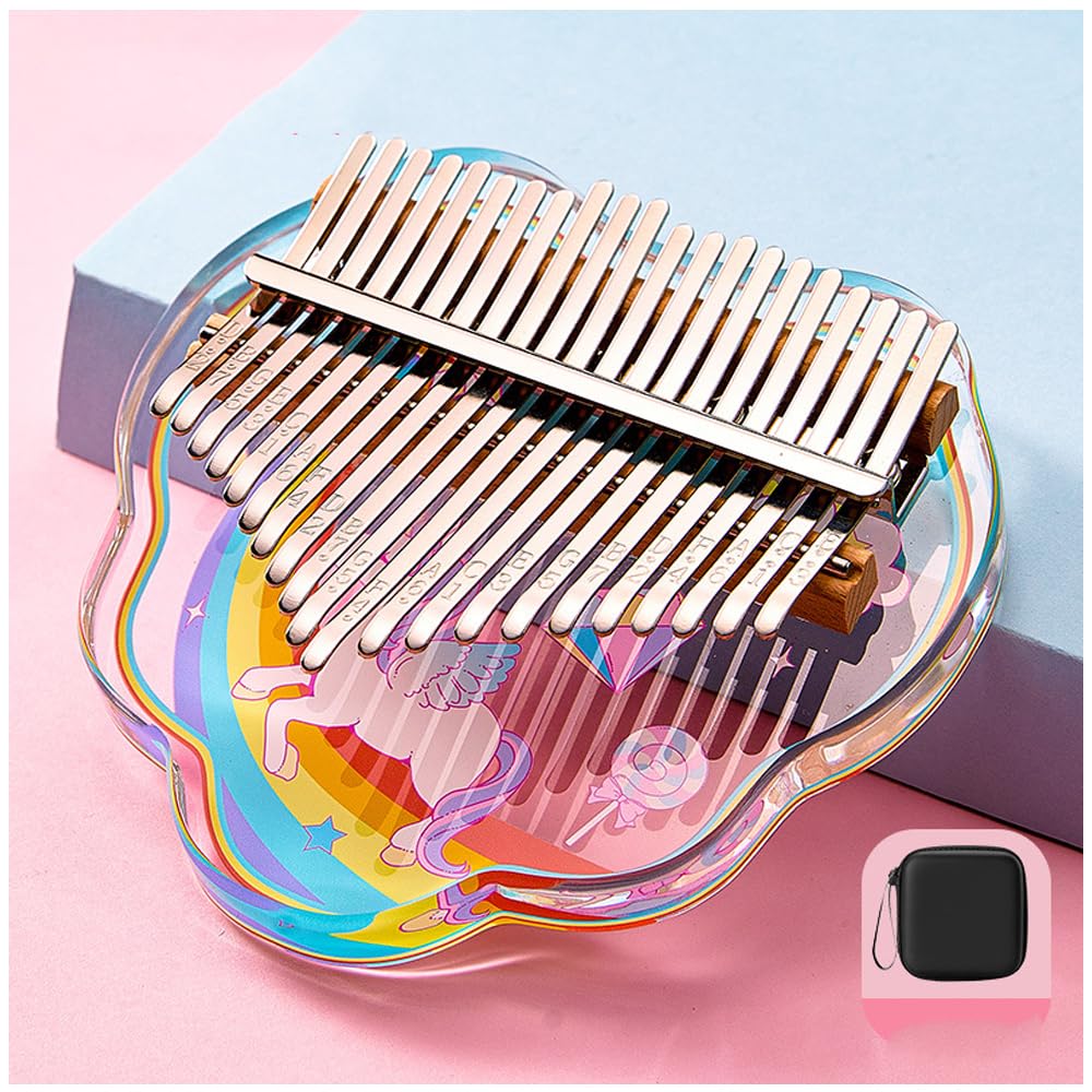 Kalimba Daumenklavier 21 Tasten Kristall bemalt Kalimba Daumenklavier Kleines Musikinstrument Finger Klavier Geburtstagsgeschenk (1)