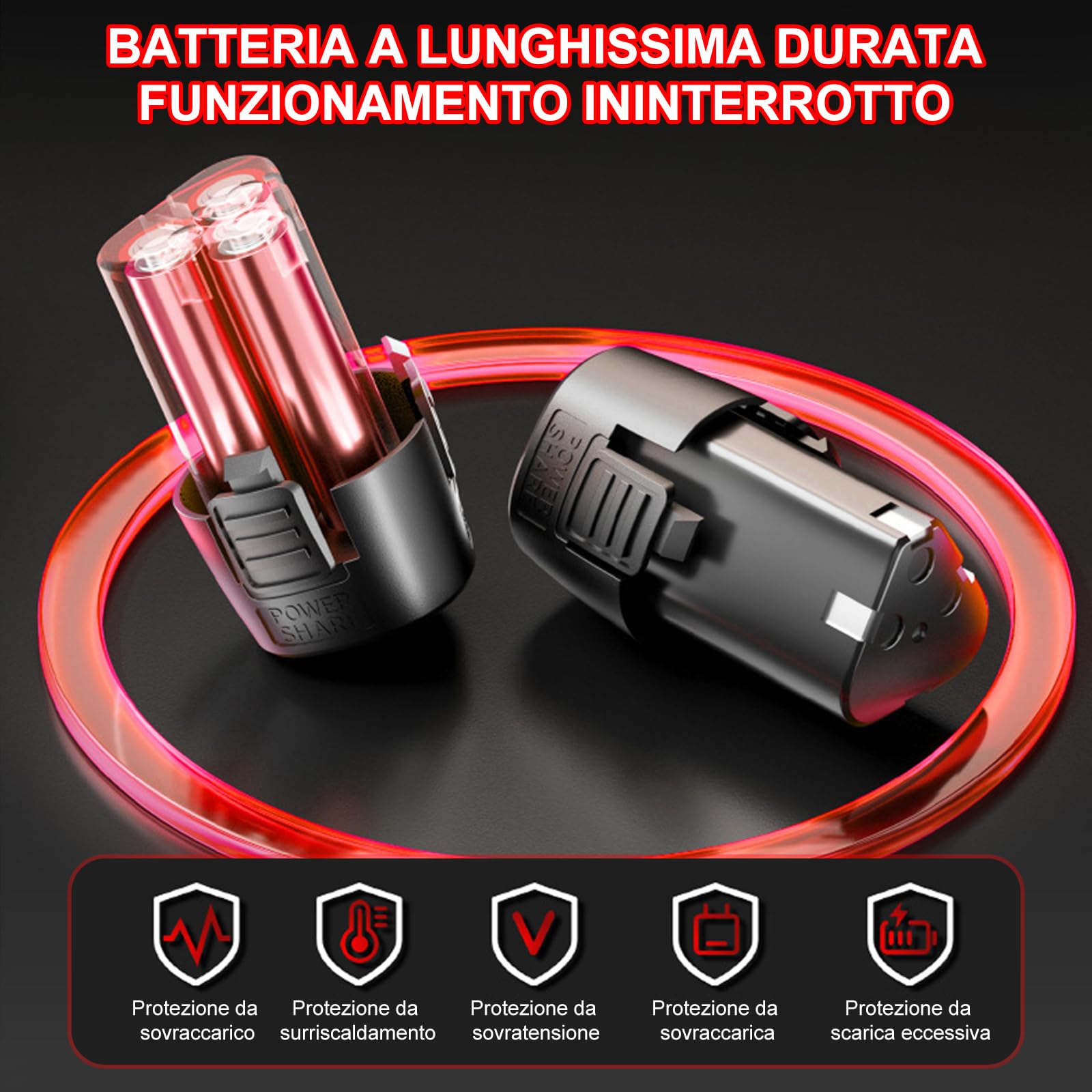 Chiave A Cricchetto A Batteria, 3/8" 35 Nm 12v Chiave A Cricchetto Elettrica Senza Fili Set Con Luce Led, 0-320 Giri/Min Chiavi A Cricchetto A Batteria Ad Angolo Retto Con 2 Batterie 1.5 Ah, 7 Prese