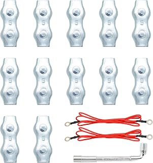 Heavy Duty M5 Poly Rope Connectors Wires Splicer Galvanized Steel Connector Kit,Electric Fence Rope Connection (12)