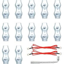Heavy Duty M5 Poly Rope Connectors Wires Splicer Galvanized Steel Connector Kit,Electric Fence Rope Connection 12
