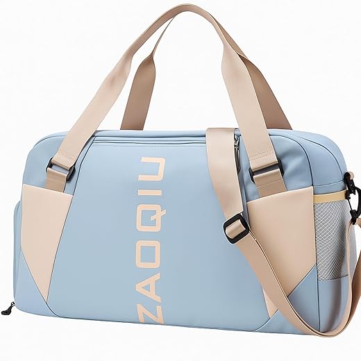 Bolsa De Mão Mala Viagem Academia Grande Avião Bordo 10kg Alça Ajustável Área Molhada Área Seca Compartimento Tênis (Azul)