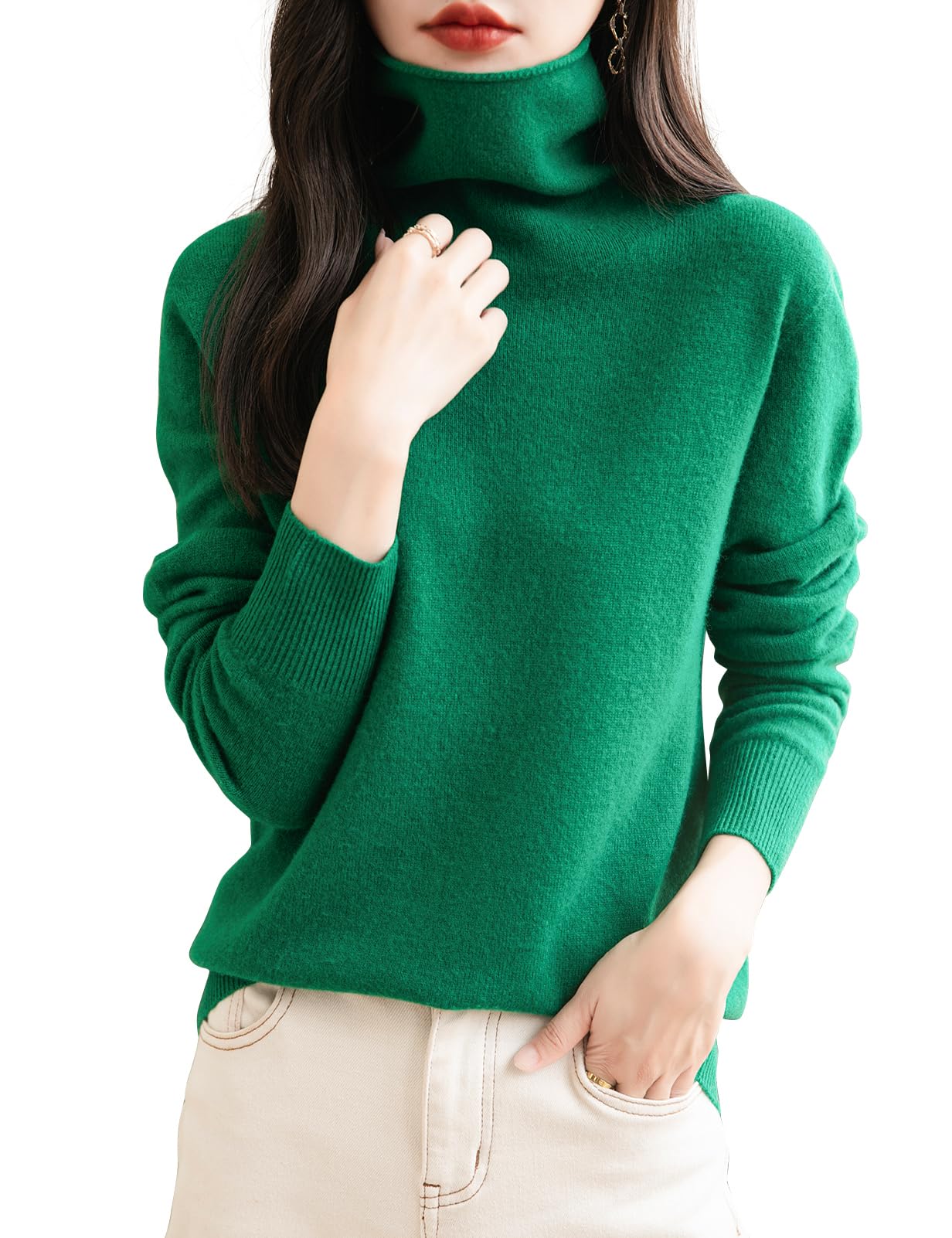 Chanyarn 100% Merinowolle Pullover Damen Rollkragenpullover First-Line Ready to Wear Langarm nahtlosem Strickpullover