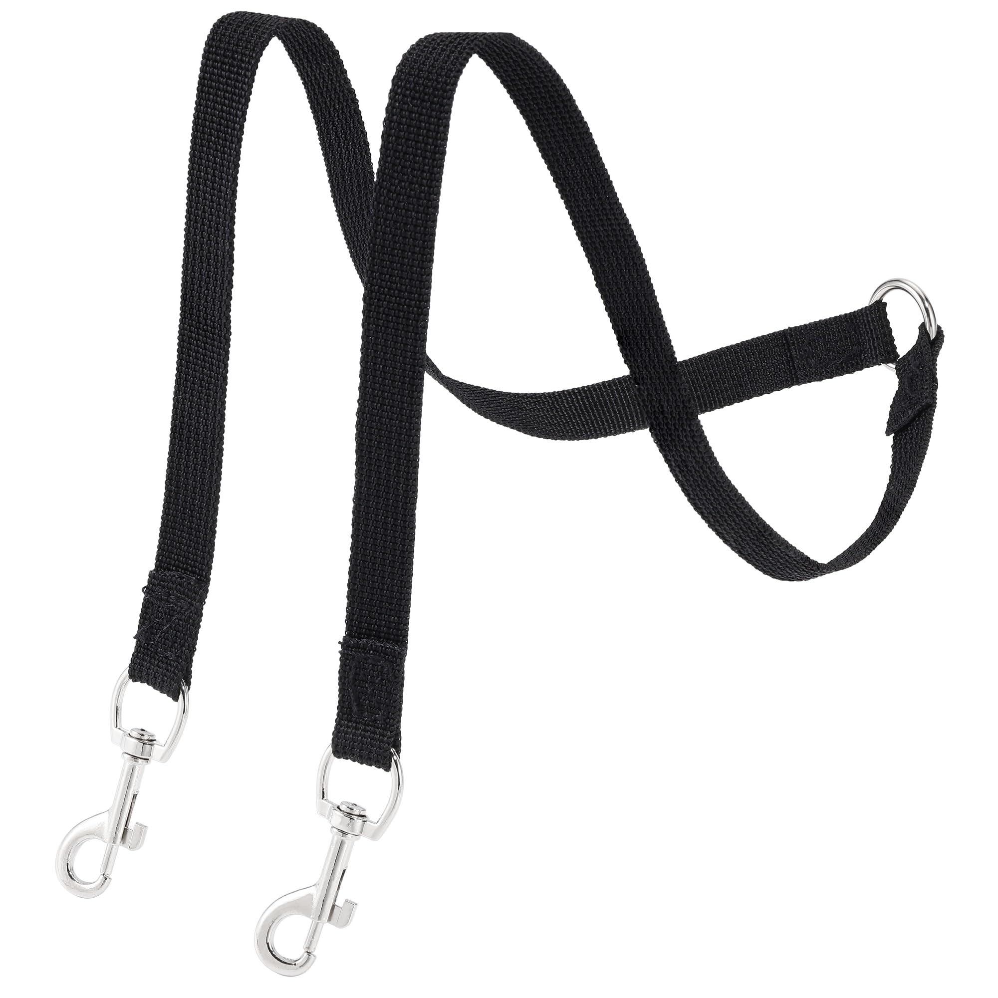 CozyCabin Correa de Perro Doble Duradera sin enredos para 2 Perros, Gatos, Mascotas pequeñas, Correa para Caminar y Correr (Nailon, Negro)