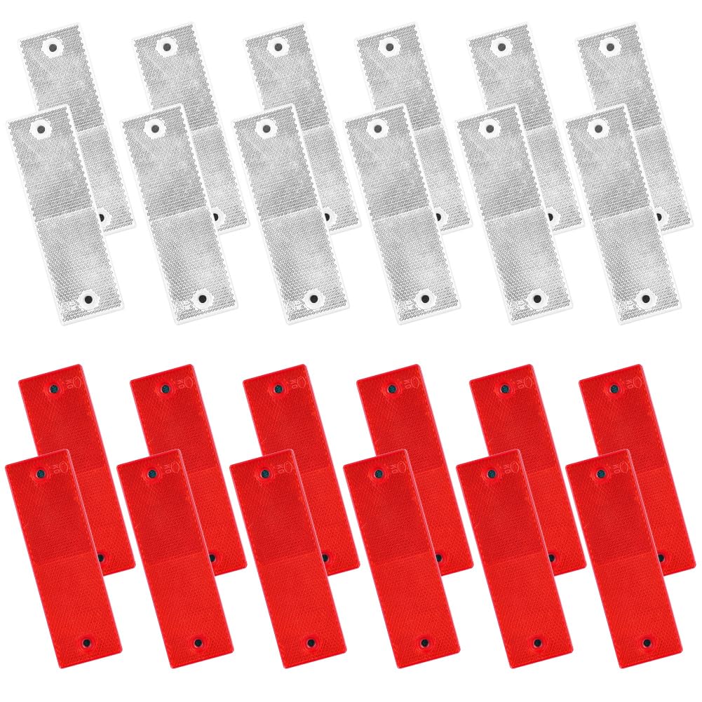 Catadioptrico prostokątne, 24 reflektory do naklejenia, katadioptriczna przyczepa, 145 x 45 x 6 mm, czerwona odblaskowa płyta ostrzegawcza do przyczepy ciężarówki motocyklowej ciągnika