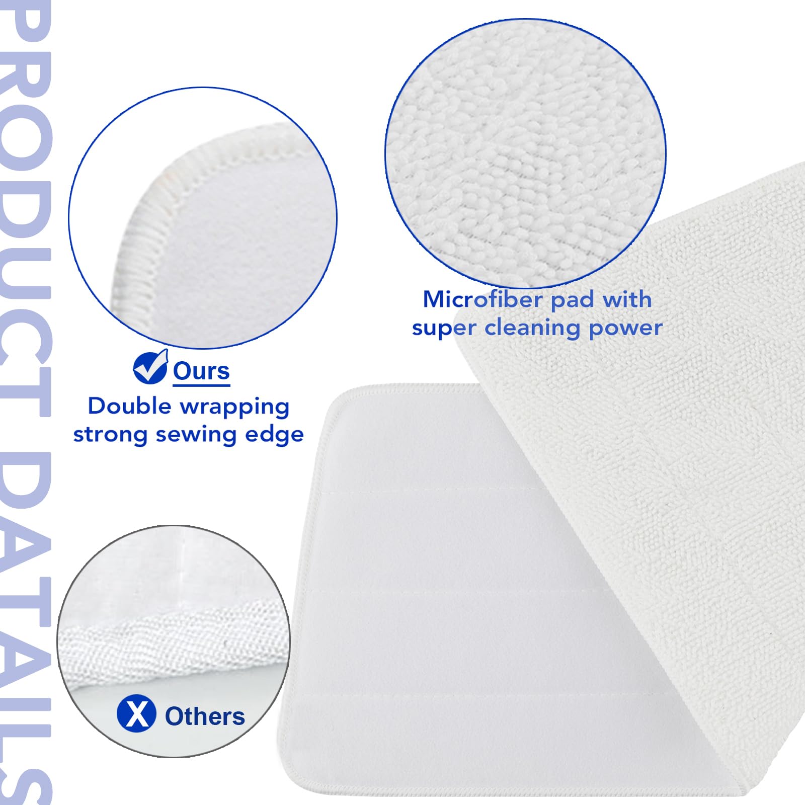 Housse De Serpillière En Microfibre Pour Vileda Steam XXL - 2 Pads Lavables, Absorption Maximale, 60 Cm - 11