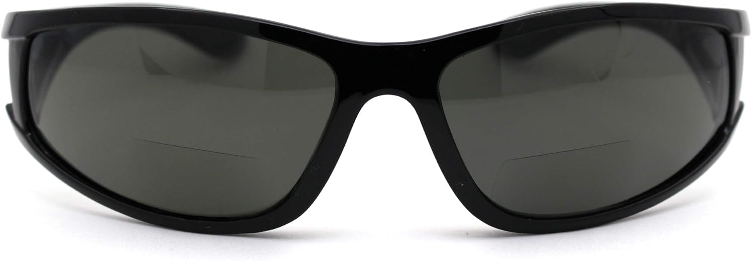 Mens Indestructible TR90 Frame Warp Polarized Sport Bifocal Reading Sunglasses