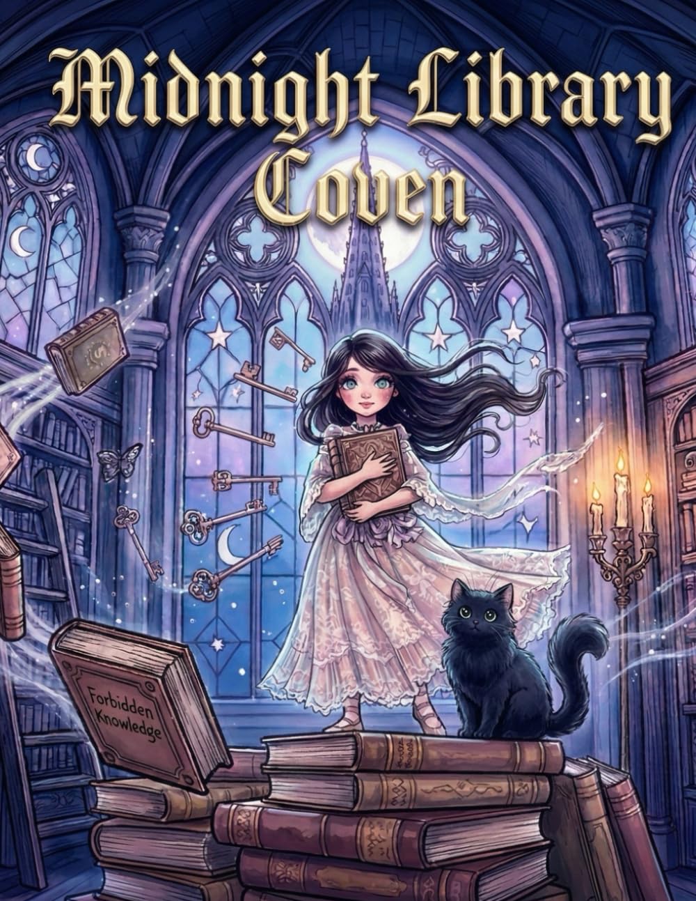 Midnight Library Coven: Midnight Library Coven A Dark Academia Witch Coloring Book (Dark Academia Coloring Series)