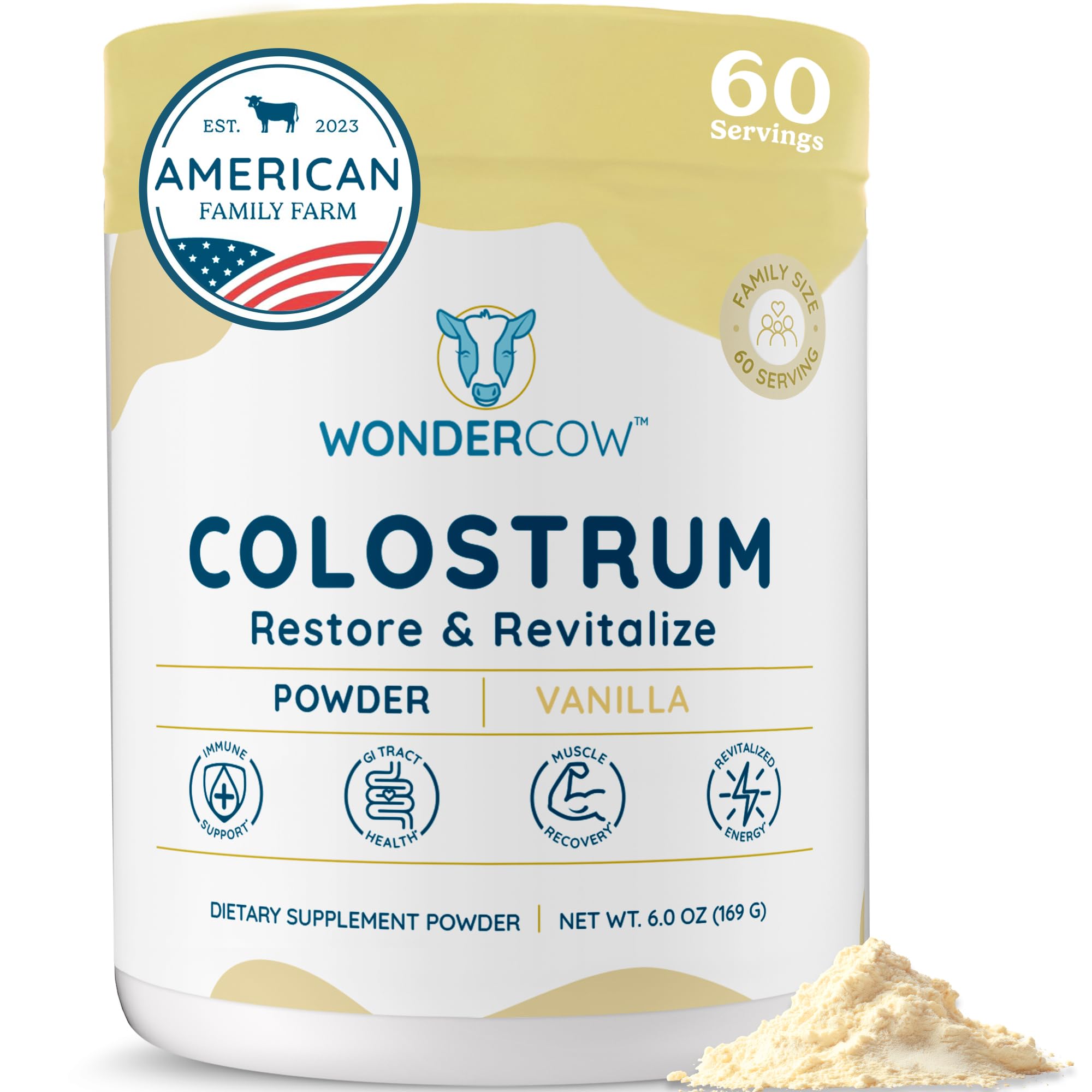 WONDERCOW Grass Fed Colostrum Supplement Powder for Gut Health, Immune Support & Wellness | Natural IgG Pure Whole Bovine Colostrum Superfood, Unflavored, 60 Servings — Amazon image 14