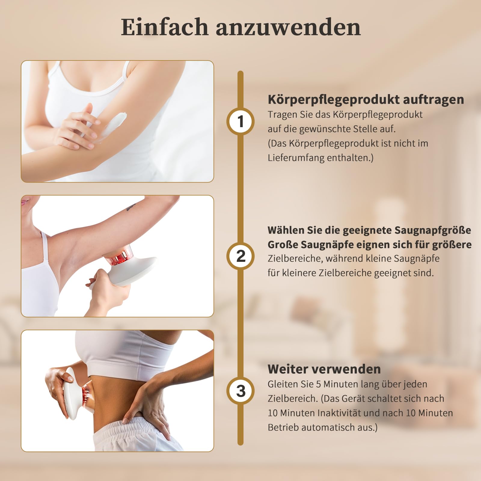 Ehomfory 3in1 Schröpfmassagegerät Massagegerät mit Lymphdrainage Gerät Cellulite Massagegerät Massage Gun und EMS & Rotlicht Funktion für Zur Gesichtsstraffung und Körperkonturierung, tragbar