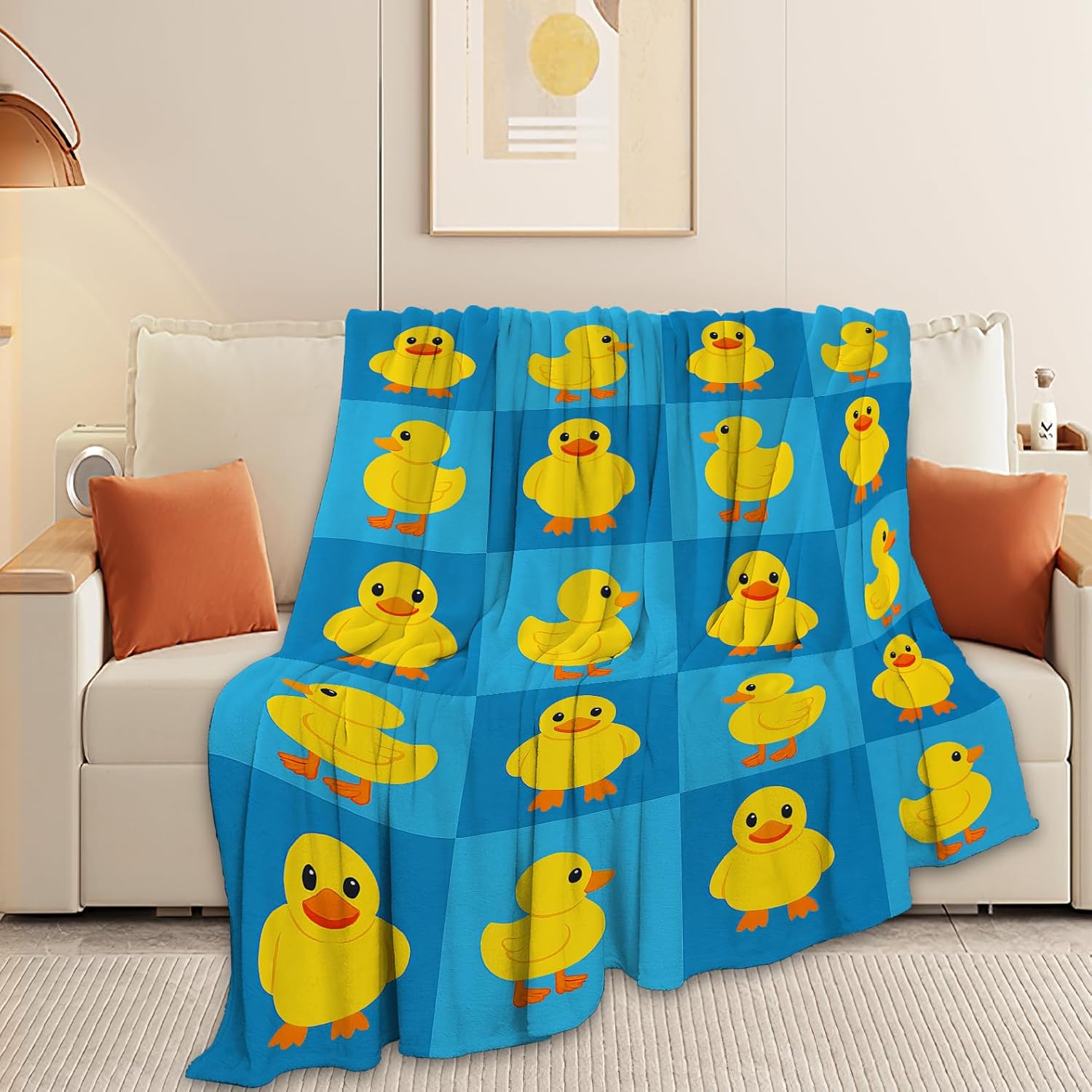 Duck Blanket Super Soft Warm Fluffy Fleece Flannel Animal Throw Blanket Cozy Fuzzy Plush Stuff Bedding Blankets Gifts for Women Kids Boys Girls Adults 50"X40" - Image 3
