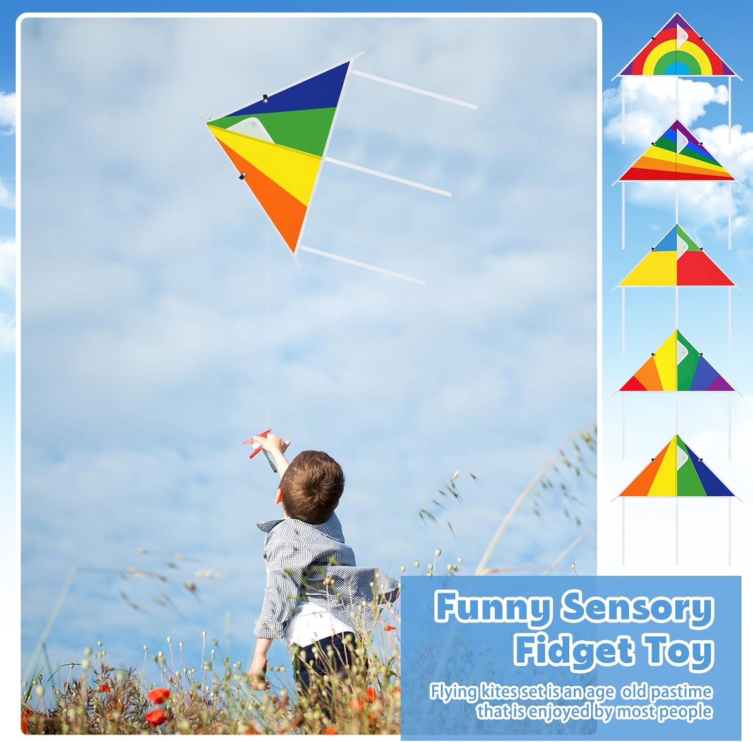VioraWhite 30 Pcs Colorful Kites 24 Inch for Kids Adults Easy to Fly on Yard Beach Outdoor Toys Great for Birthday Party Favors Stocking Stuffers Family Beach Outdoor Games for Kids Ages 4-8 8-12