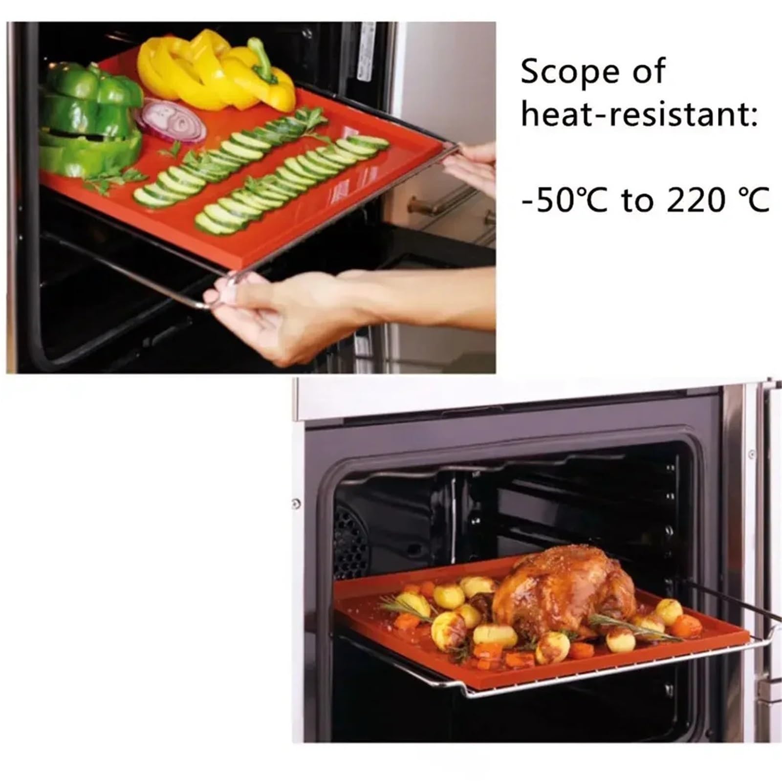 Ofenmatte 4 Stück Silikon-Backmatte, Ofenmatte, Antihaft-Backen, Gebäck, Werkzeuge, Küchenhelfer, Zubehör(Blue)