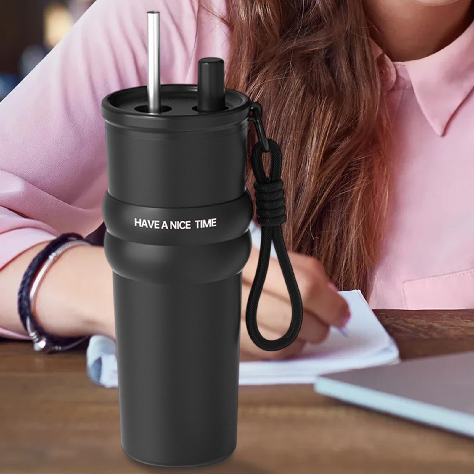 Vaso Térmico Para Coche Gran Capacidad De Bebidas Calientes Y Frías En El