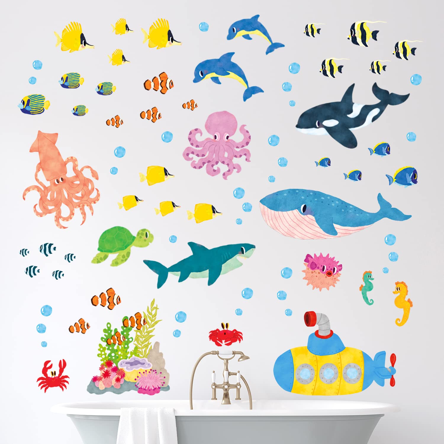 DECOWALL DA-1713P1702 Nubes Y Arco Iris Vinilo Pegatinas Decorativas