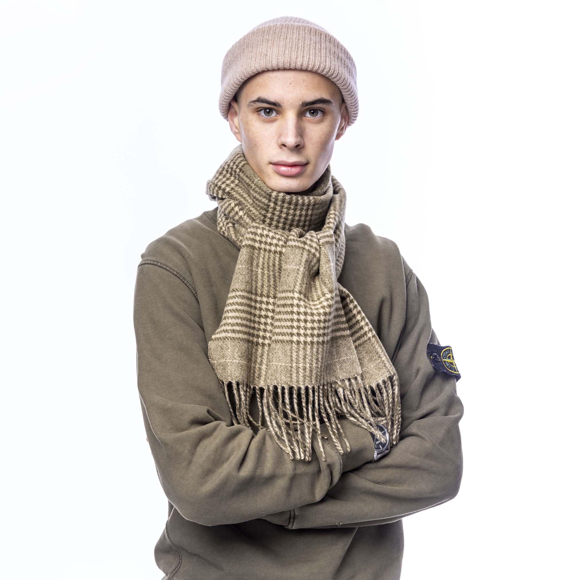 Heritage Traditions Green Prince Of Wales Checked Wool Scarf