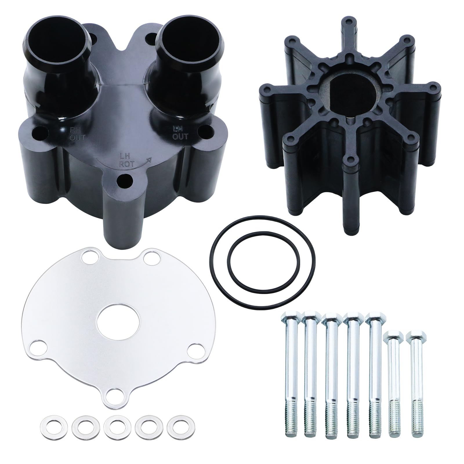 46-807151A14 Water Pump Impeller Kit With Housing for MerCruiser Alpha Bravo Engines, for Sierra 18-3150,Quicksilver 807151A14,Mercury 807151A14, 46-807151A7,Water Pump Housing and Impeller Repair Kit