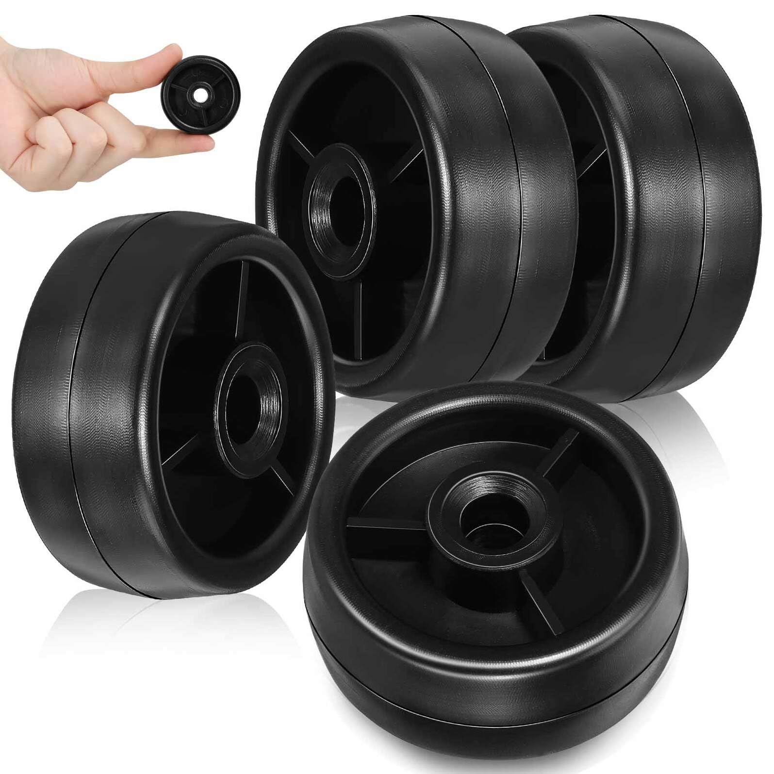 SHINEOFI 4pcs Roller Wheels for Fitness Equipment Accessories Smooth Mobility Plastic Caster Wheels Compatible with Treadmills and Exercise Bikes Easy Transport for Home Gym and Sports