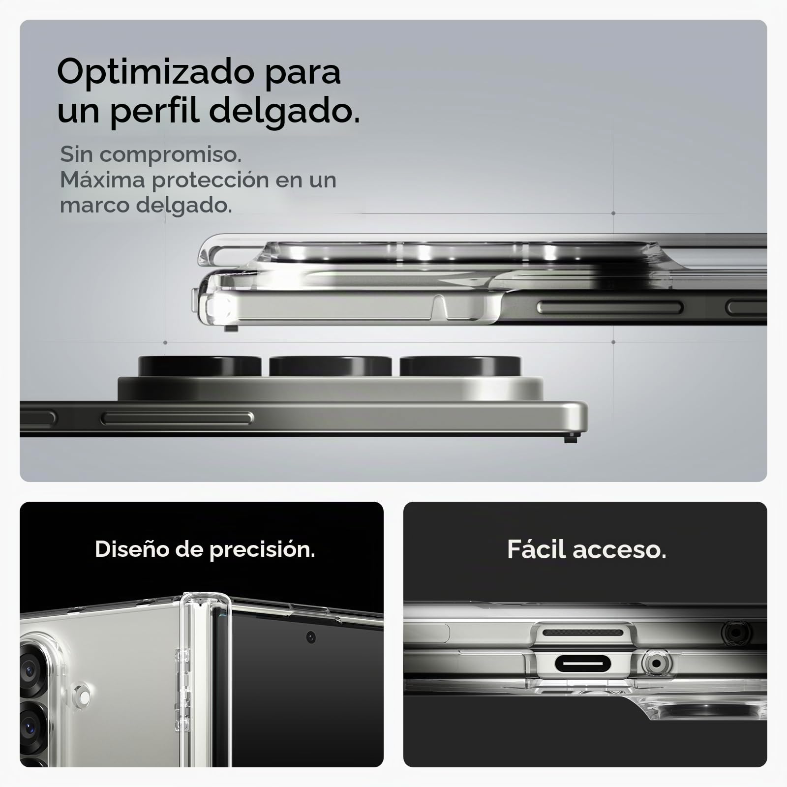 Spigen Funda Ultra Hybrid Pro MagFit para Samsung Samsung Galaxy Z Fold 7 | Compatible con MagSafe, Transparente