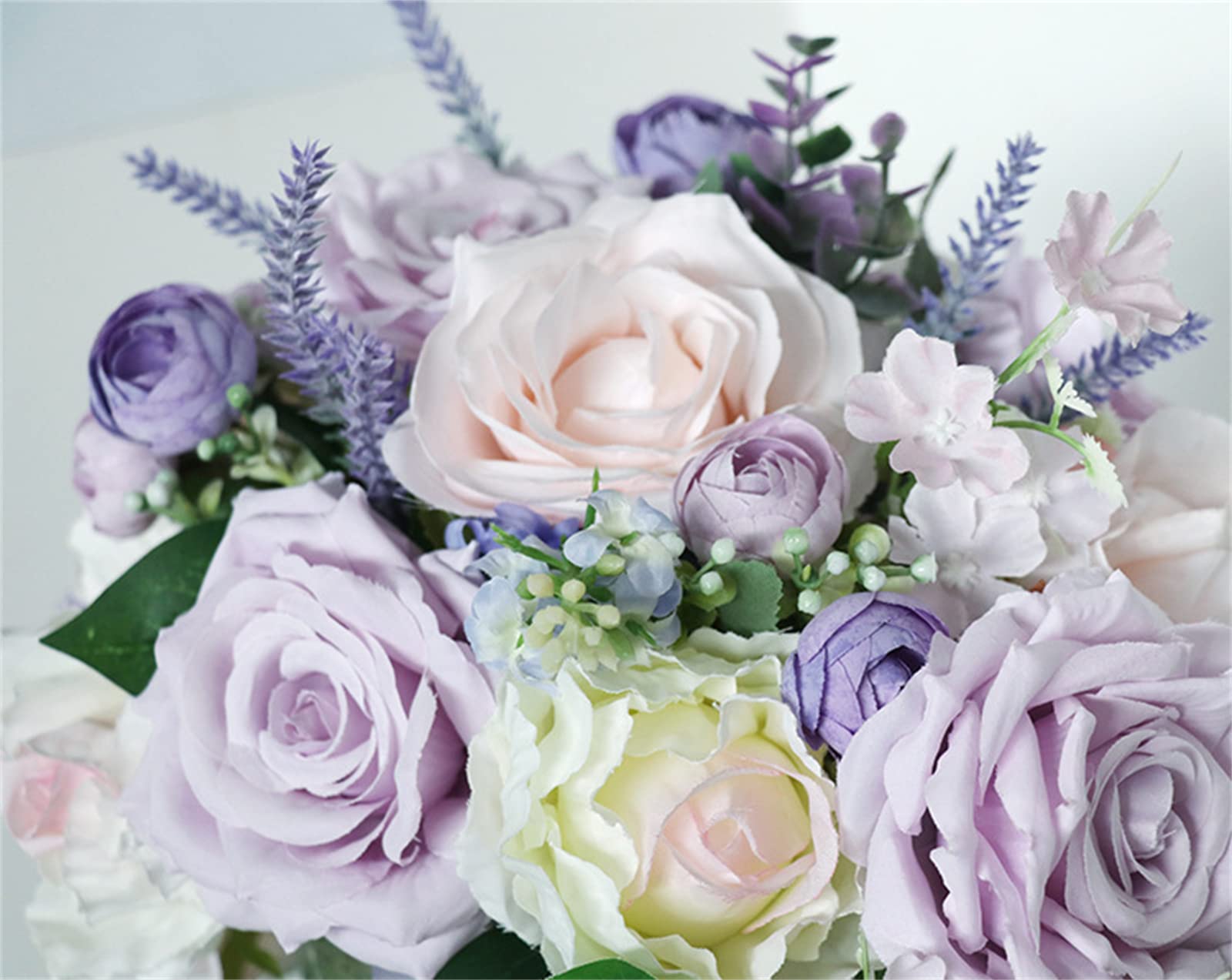 Braut Hält Blumen, Künstliche Blumen, Wohndeko, Künstliche Lila Rose, Romantischer Hochzeitsstrauß, Handgemachte Hochzeitsblumen Für Die Braut, Brautstrauß Mit Wasserfall-Motiv Für Die Hochzeit