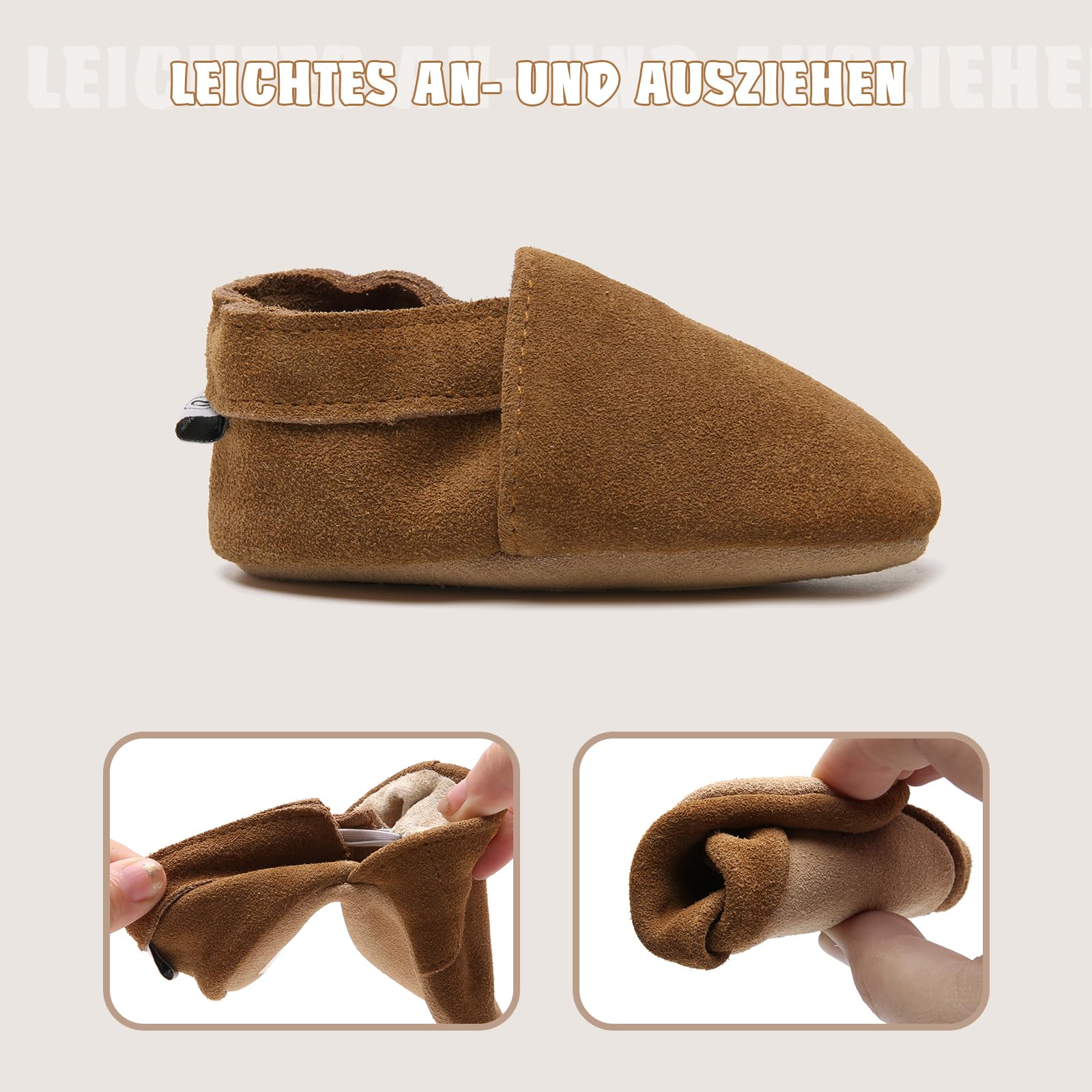IceUnicorn Zapatos Bebe Primeros Pasos Ante Zapatos Bebe Cuero Suave Zapatillas de Estar por casa Bebé