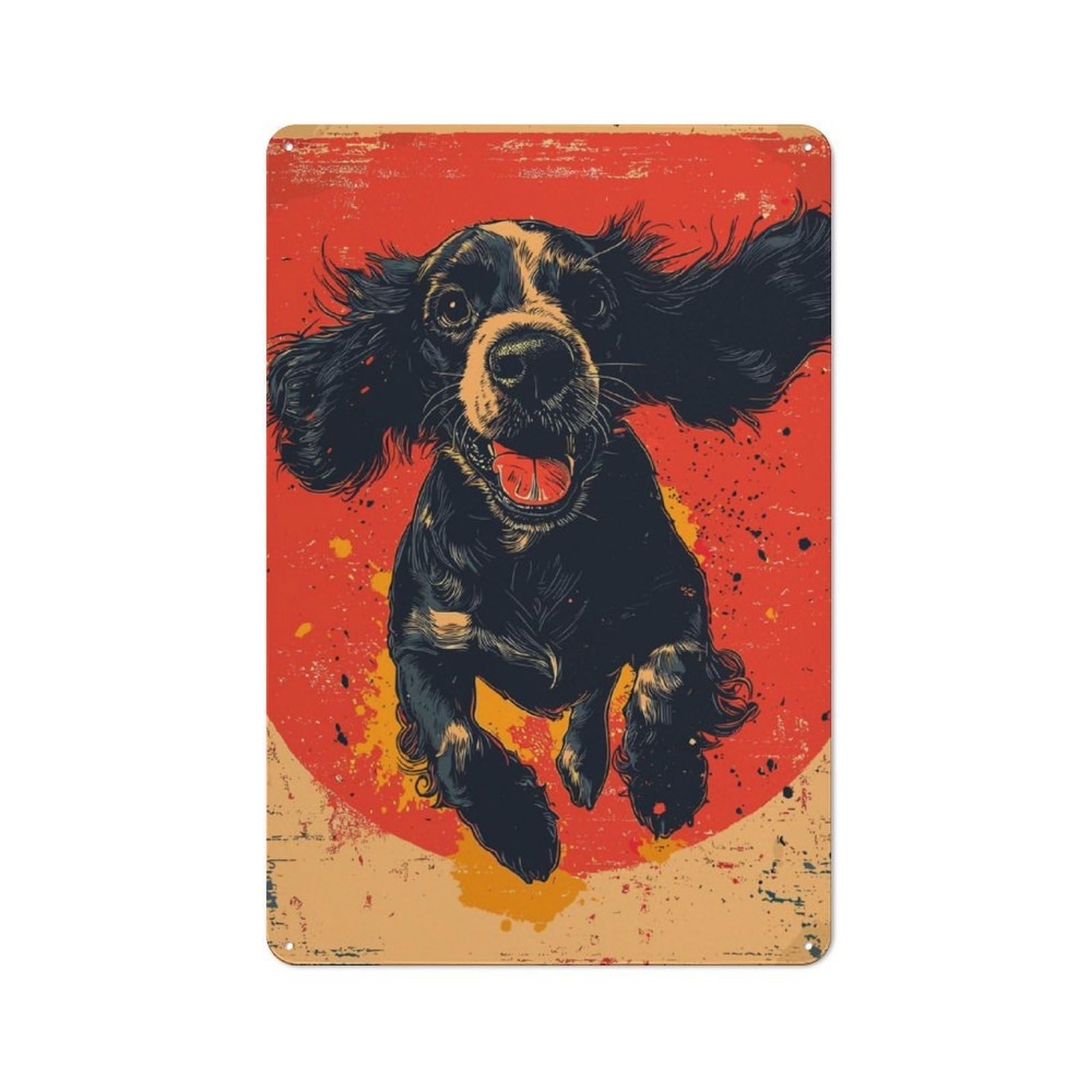 Junmoney Cocker Spaniel Tin Wall Plaque 30X20cm With For Guest Room Or Hallway, For Metal Sign Collectors, For Garage And Workshop Walls