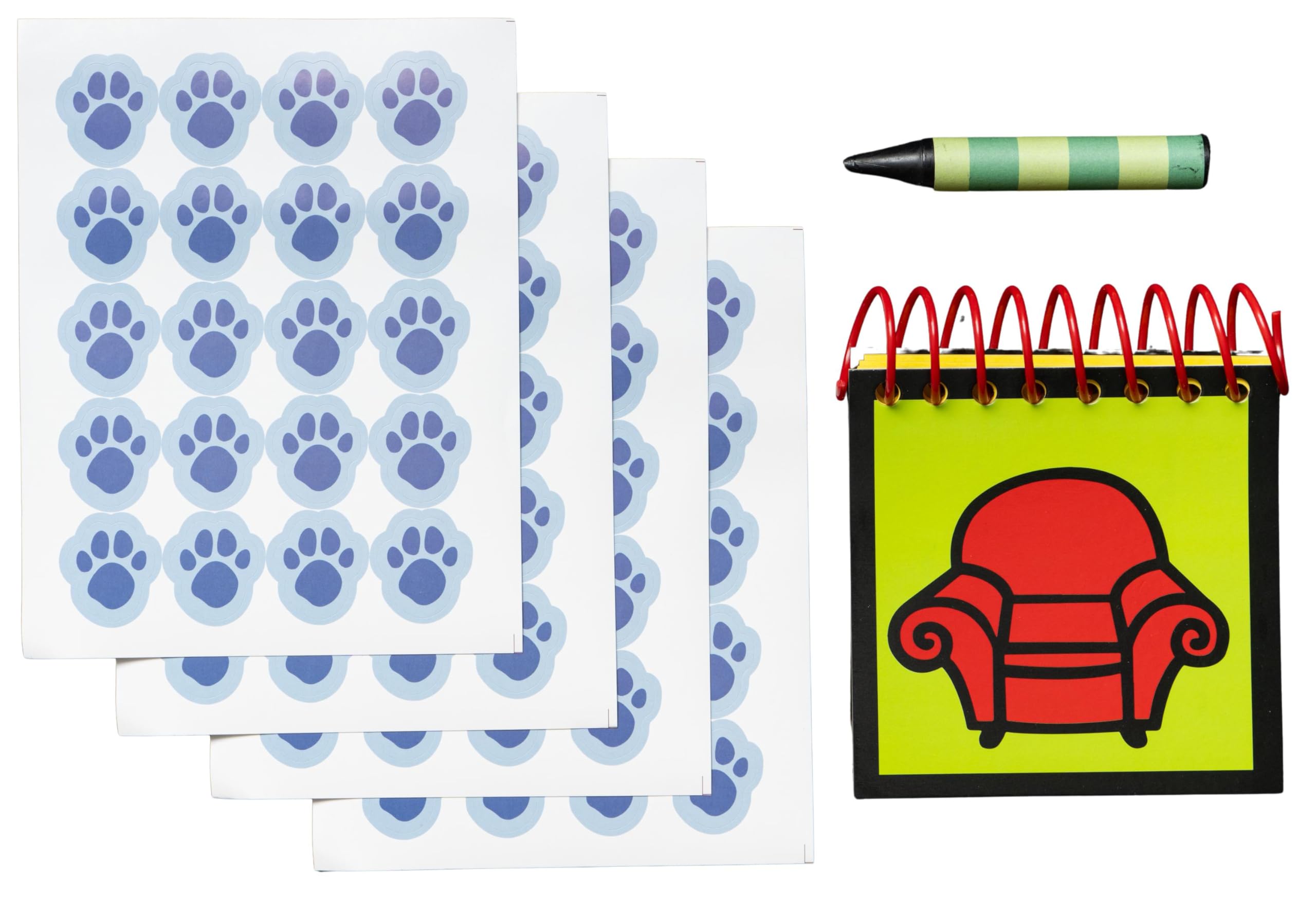 Dog Detective and Blue Handy Notebook Halloween Costume Cosplay Accessory with Dog Paws Stickers and Black Crayon