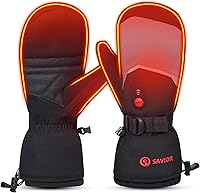 Vista 10 de SAVIOR HEAT Manoplas Calefactables con Batería, Guantes de Esquí con Batería, Manoplas Eléctricas Recargables Mejoradas para Esquí, Camping