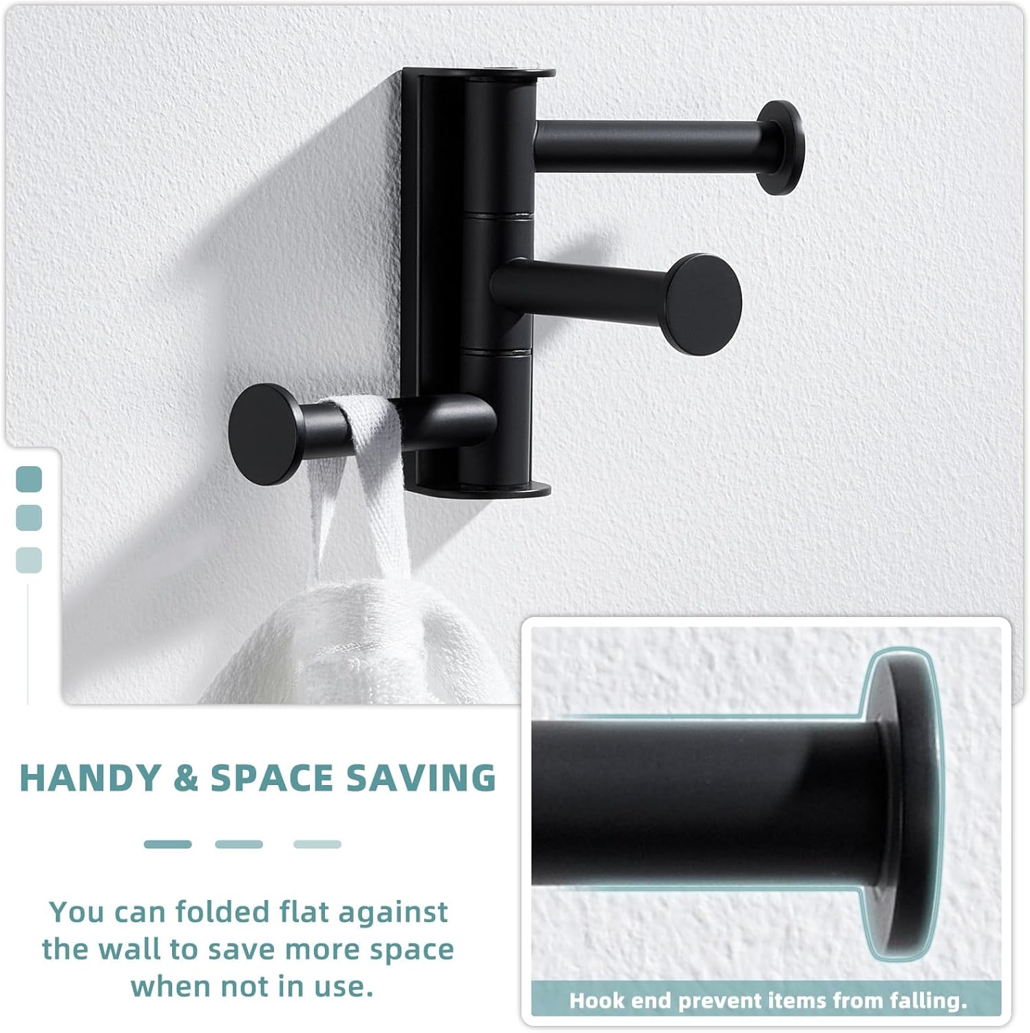 Suyar 3 Arms Robe Hook 3 PCS (Matte Black)