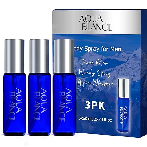 Spray Corporal Para Hombres, 2.1 Fl Oz/60 ML, Set de 3 Piezas de Tamaño de Viaje
