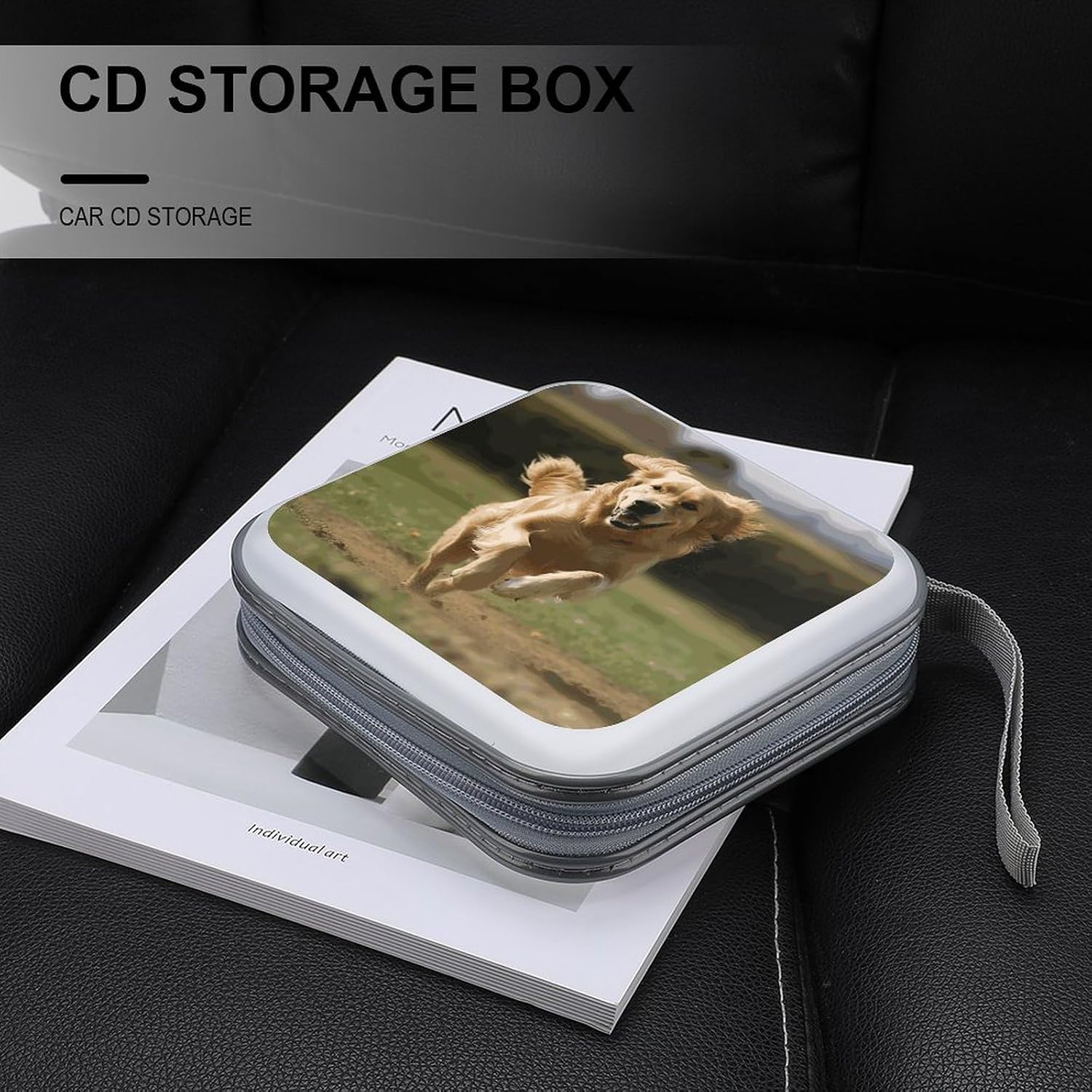 Golden Retriever Running CD Case CD Storage Box DVD Sleeves