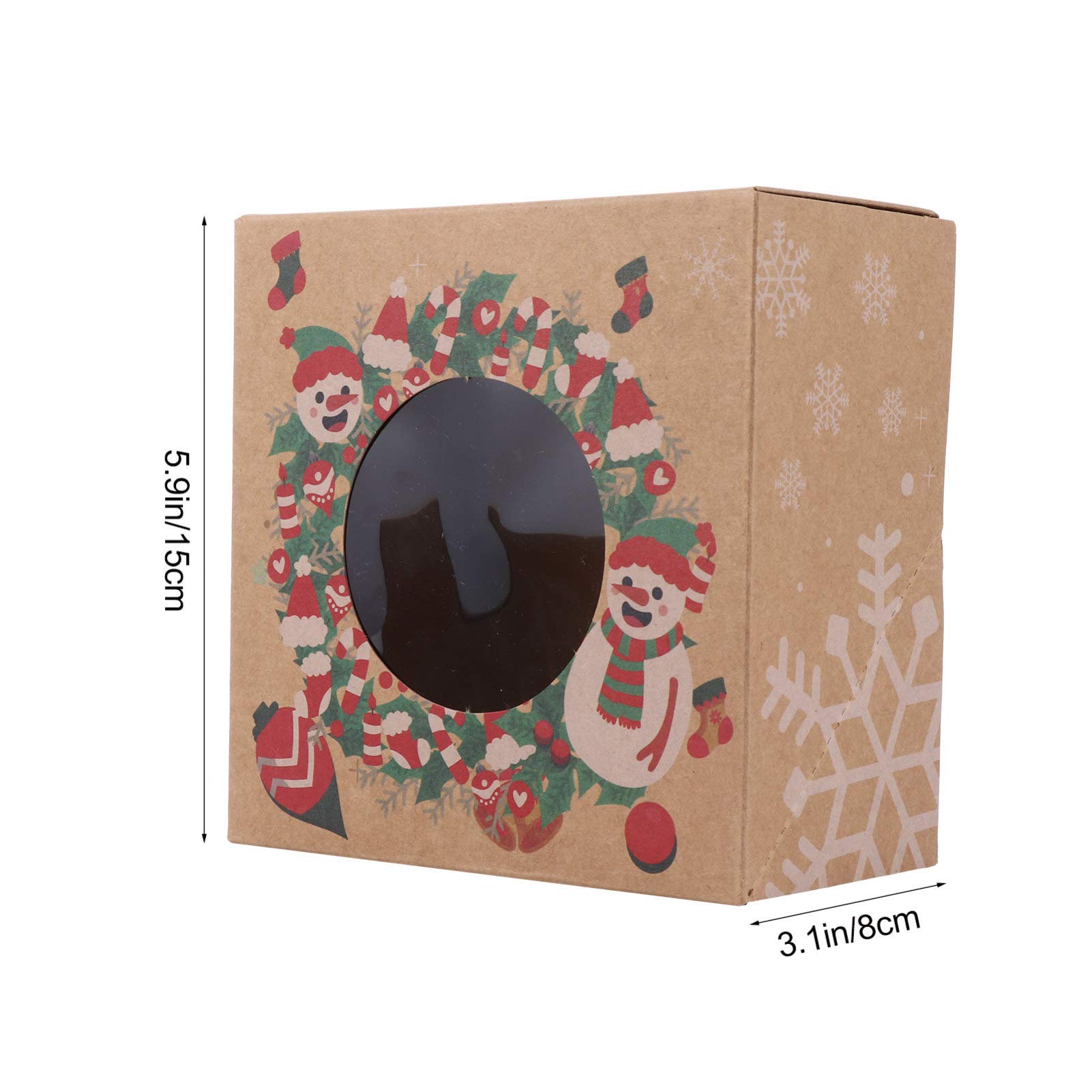 YARNOW 12 Pezzi Scatole per Dolci di Natale con Finestra Trasparente Facili da Usare per Occasioni Speciali e Pasticcerie Stili multipli