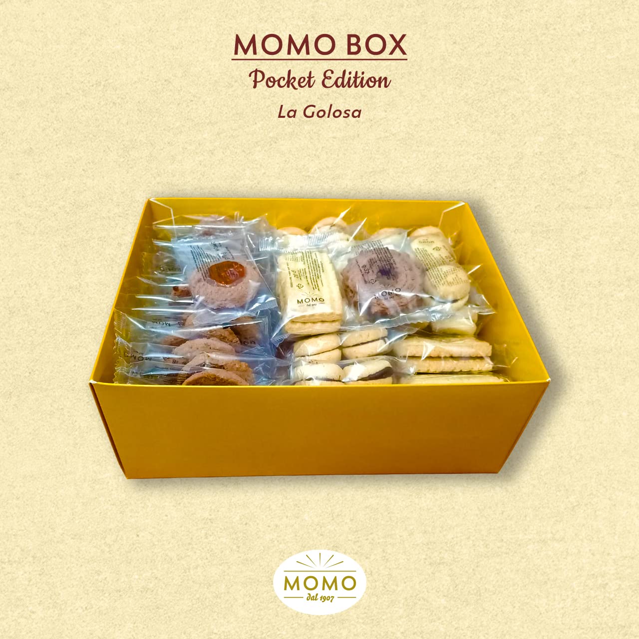 BISCOTTI ARTIGIANALI ASSORTITI "MOMO" IN MONOPORZIONE | BOX "LA GOLOSA" GR. 1500 |