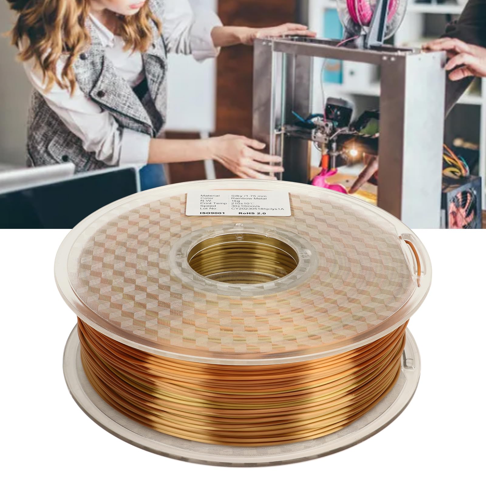 Filament do drukarki 3D jedwabny tęczowy gradient kolorów 1,75 mm materiały eksploatacyjne do drukowania starannie nawinięty żarnik PLA dla entuzjastów drukowania 3D