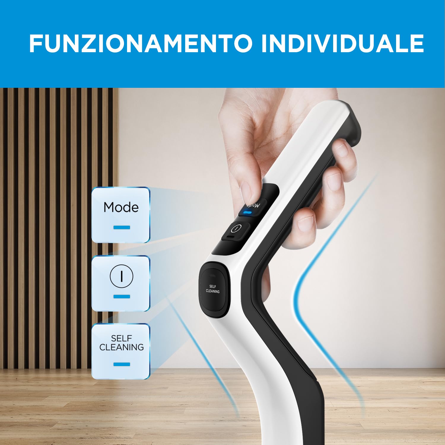 Midea Wet & Dry Aspirapolvere X6, 3-in-1 Pulitore per Pavimenti autopulente, Bianco e Nero, doppi serbatoi da 0.6 L e 0.4 L, 190 W, 400 milliliters, 80 decibeles
