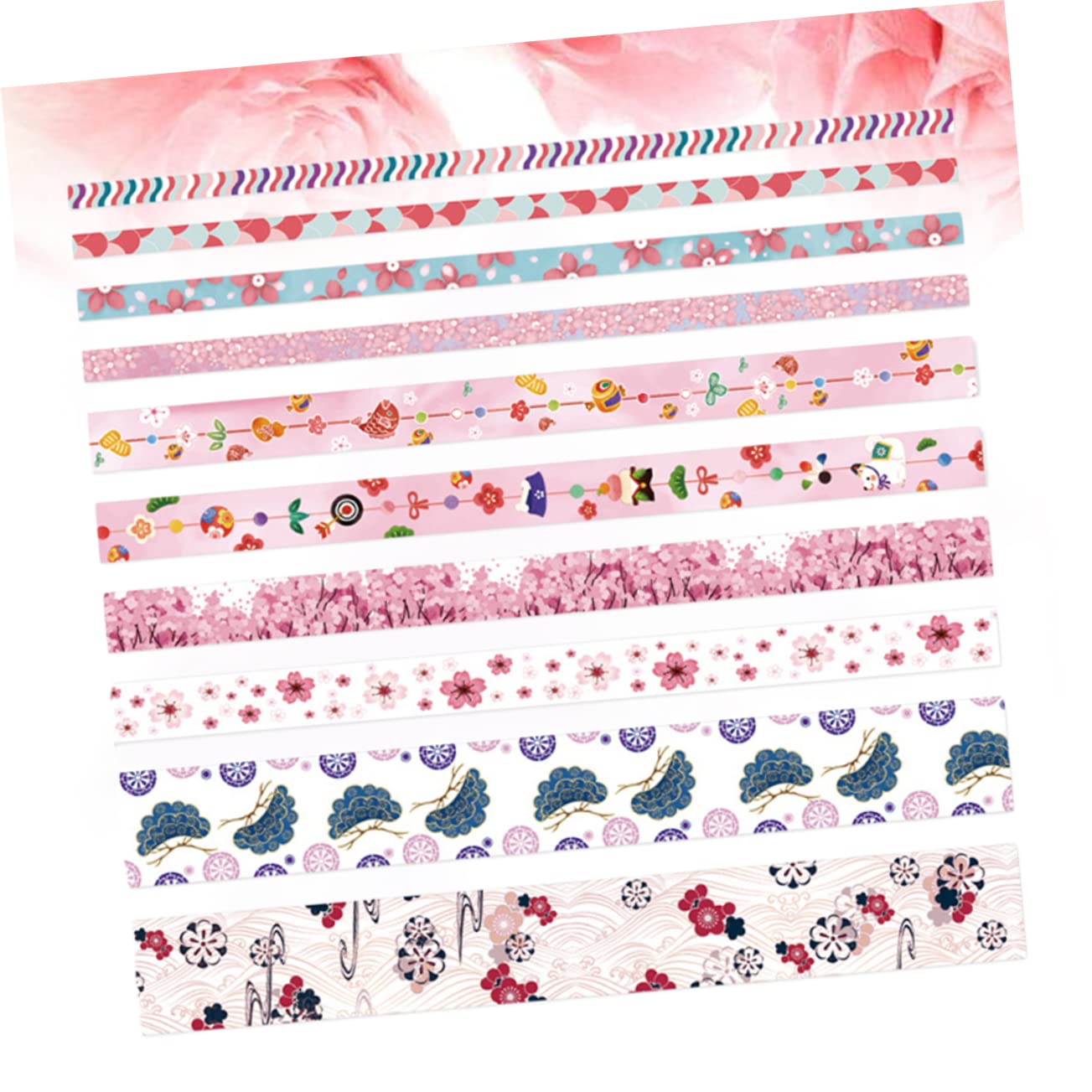 STOBOK 10rotoli Washi Tape Decorativo Nastro Adesivo Per Fai Te Decorazioni Regali Scrapbook Motivo Albero Di Ciliegio