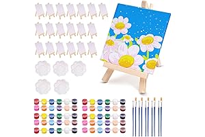 Mini Canvas and Easel: 20-Piece Set for Aspiring Artists