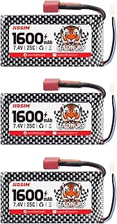Hosim 3PCS 9125 1600mah Lipo Battery 7.4v 25C RC Cars Rechargeable Battery Pack for S920 S921 9206E 9200E 1/10 RC Truck Accessory