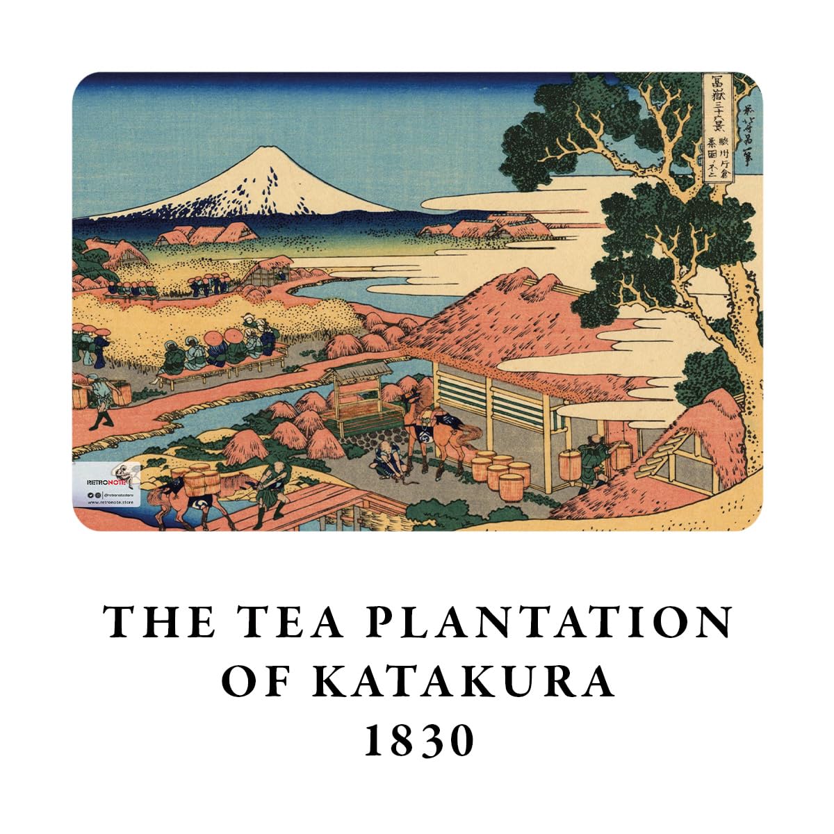 Retronote Hokusai zestaw 4 zeszytów 2, Mount Fuji Series I, bez pasków, 48 stron, 10,5 x 14 cm