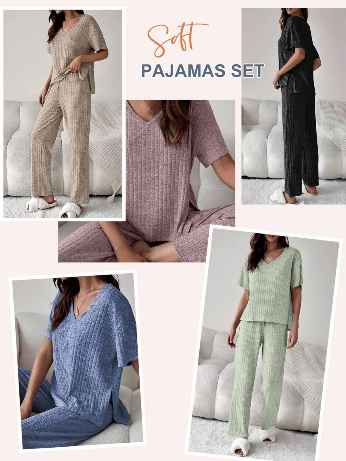CheChury Conjunto Chándal Dos Piezas Mujer Casual Conjunto de Camiseta de Manga Corta y Pantalones Conjunto de 2 Piezas de Verano Mujer Conjunto Deportivo Cómodo Conjuntos Lounge Ropa Verano Pijama