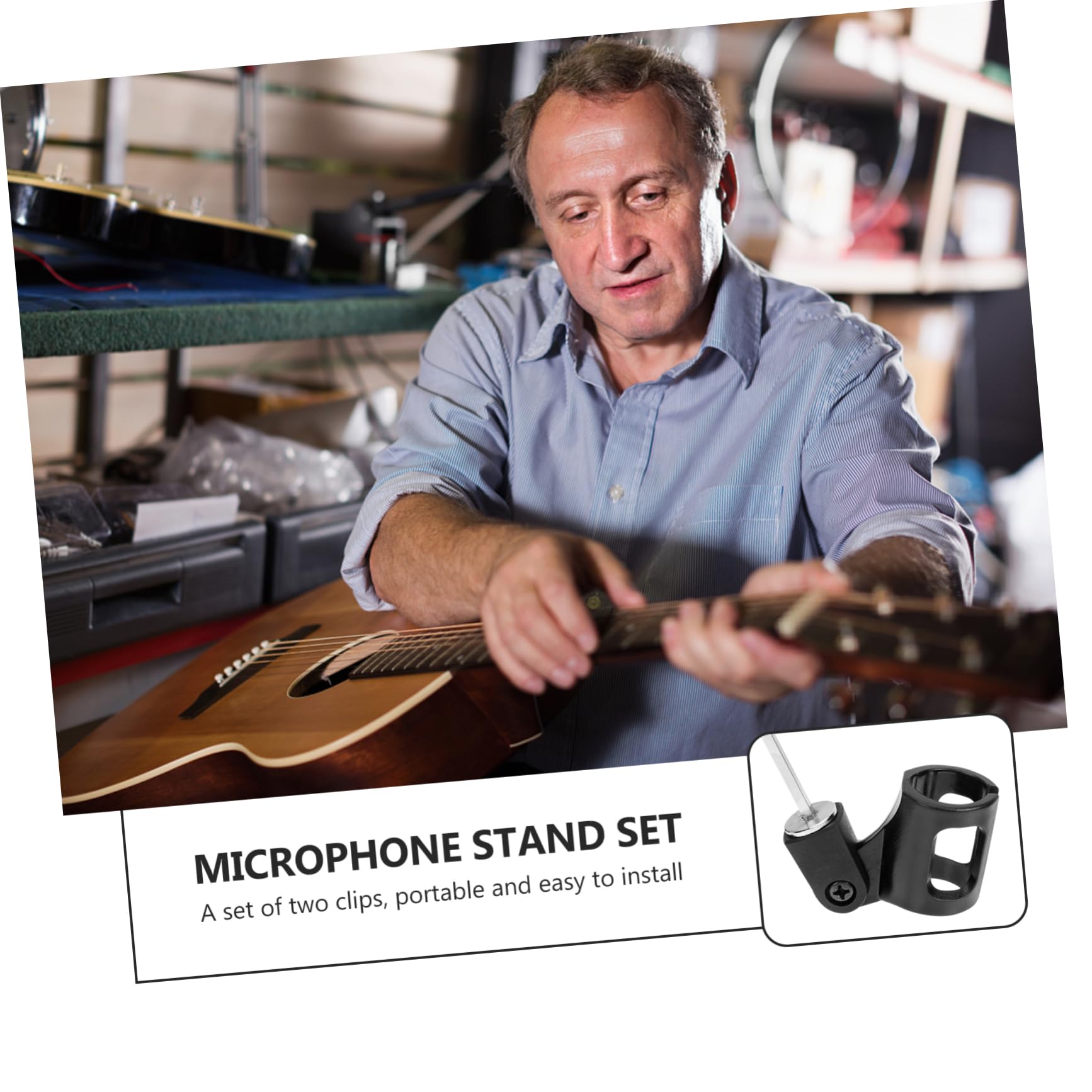 BESPORTBLE Microphone Mount Clamp for Sax Plastic Mic Holder Easy Install Mic Clip Holder