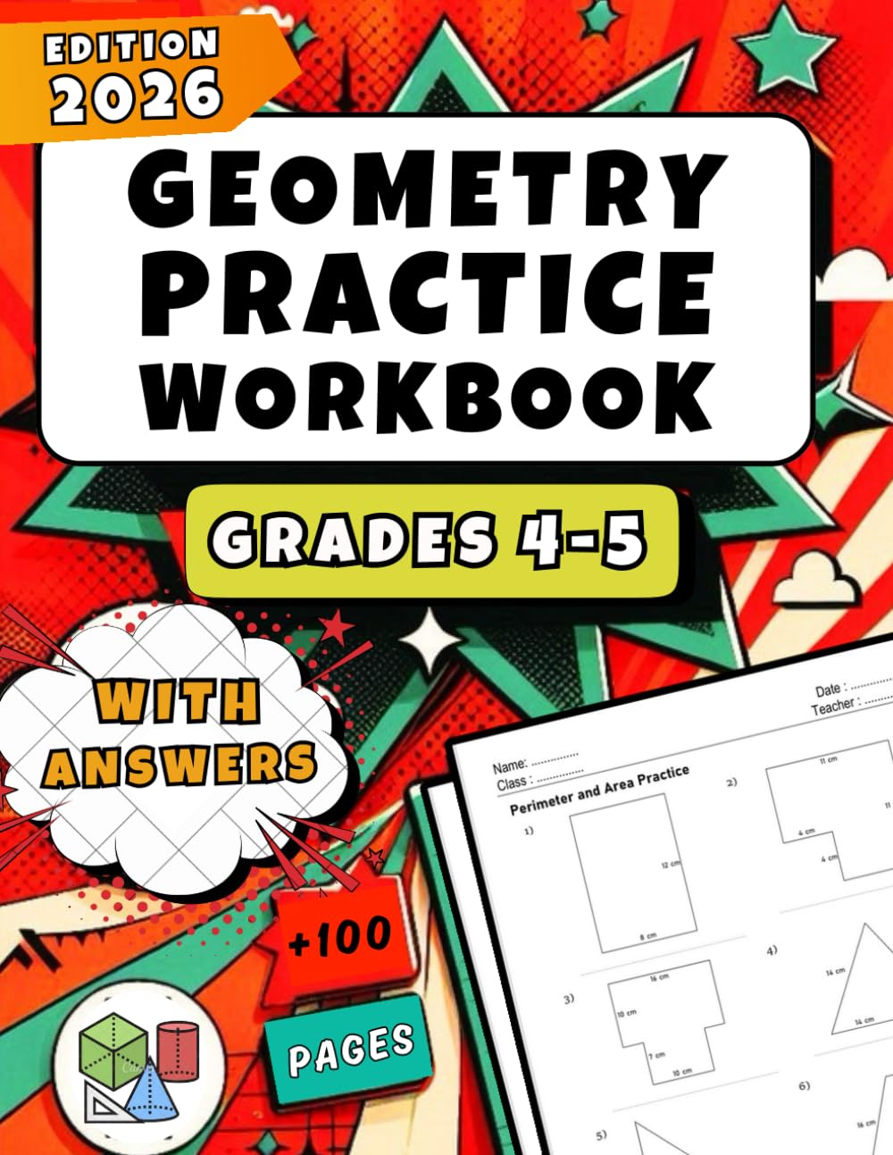 Geometry Workbook for Grades 4–5: Over 690 Practice Problems with Full Answer Key