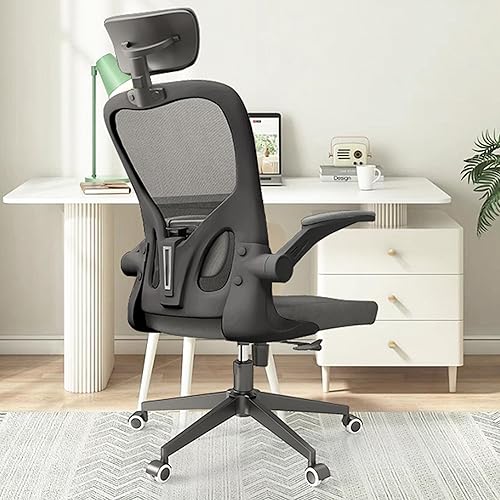 Monhey Silla de oficina negra, silla de oficina ergonómica, silla de escritorio de oficina en casa para personas grandes y altas, silla de